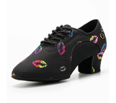 Zapatos de baile latino para mujer, zapatos de baile de salón, Jazz, Salsa, tacones altos de 5cm, entrenamiento, Tango moderno, labios de Color, zapatillas de baile femeninas