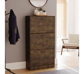 Diseño estilo de vida, zapatero vintage con 3 cajones, robusto y fácil de limpiar, para guardar zapatos, diseño moderno, estilo nórdico, muebles de madera