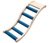 Natural Wooden Pet Bird Steps Grinding Claws Sturdy Bird Wood Ladder Interactive Bite Resistant Bird Perch Stand Toy