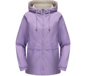 Thin windbreaker paired with women's hooded, solid color casual jacket