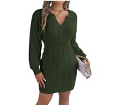 Solid color knitted women's clothing, mini traditional body, sweet neckline, KPOP style, new
