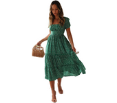 Vestido de verano con estampado Floral para mujer, Vestido corto de media manga, a la moda, para vacaciones y fiestas