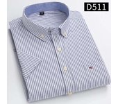 Oxford men's short sleeved informal single pocket checkered striped cotton shirt, comfortable, standard USTE
