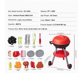 SucceBuy Wooden Play Barbecue Toy Grill, Kids Grill Playset with Play Food & Grilling Tools (21 PCS), Wooden Kitchen Accessory, Pretend Play Cooking Toy for Toddlers Boys & Girls 3+, Gift