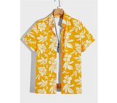 Camiseta de Verano de Playa Hawaiiana Estampado de Denim 3D para Hombres Manga Corta Transpirable