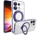 Funda para Xiaomi Redmi Note 13 Pro 4G, Funda antigolpes de TPU transparente con soporte giratorio 360