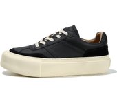 Zapatos casuales de cuero con plataforma para hombres, zapatos casuales cómodos súper versátiles y bajos