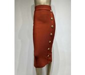 Stylish high waisted bow skirt with a length of 75 centimeters in black, blue, and red for