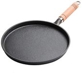 Flat Skillet Non-stick Cast Iron Frying Pan Wood Handle 20/26cm Pancake Pan Thickened Crepe Maker Omelet