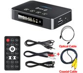 VAORLO NFC Digital Display Bluetooth Receiver Transmitter Wireless Adapter With Mic Remote Control TF/U-Disk Playback For TV PC