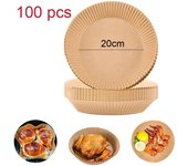 100 Pcs Rectangle Air Fryer Disposable Baking Paper Liner Tray Vegetable Oven Paper for Airfryer 20cm Without Oil Accessories
