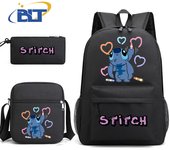 Lilo & Stitch Printed Student Schoolbag Set Children's Backpack Shoulder Bag Pencil Case 3-piece Set