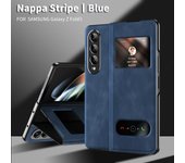 Magnetic Close Business Style Leather PC Flip Cover Case for Samsung Galaxy Z Fold 5 4 3 Smart View Call ID Shows Answer Phone