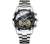 Moda negocios automático hombre reloj luminoso impermeable calado reloj de cuarzo