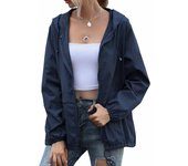 Women's waterproof raincoat, light rain jacket, hooded windbreaker, and outdoor pocket