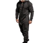 Men Onesie All In One Hoodie Zip Jumpsuit Winter Casual Hooded Romper Playsuit ZX