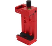 XJ-8 Tripod Head Bracket Mobile Phone Holder Clip For Phone Flashlight Micro-phone with Spirit Level and Cold Shoe Mount Red