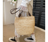 Casual Straw Woven Shoulder Bags, Wicker Handbags, Handmade Summer Beach Bag ,Women Travel ,Large Capacity, Rattan Totes