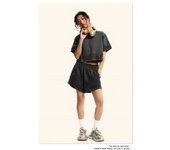 Primavera verano nuevo mud teñido tendencia europea y americana fitness shorts mujer camisetas tops