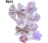 Pinzas para el pelo para niña, pasadores coloridos de flores con lazo, horquilla, tocado, accesorios para el cabello para bebé, 8 unidades por Set