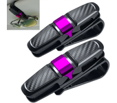 2Pcs Car Sun Visor Sunglasses Clip Car Glasses Holder Portable Ticket Card Clamp ABS Eyeglasses Case Car Accessories