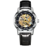 Reloj mecánico de moda para hombres reloj mecánico manual fondo transparente reloj hollow