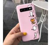 For Samsung S10+ S10E S10 Cover Liquid Silicone Cow Print Lovely Case Back Shell Fundas For Galaxy S10 Plus S 10 Soft Matte Capa