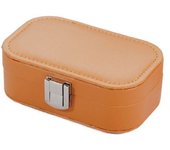 Macaron Color Leather Jewelry Organizer Box Rectangle Classic Trinket Storage Box Multi-functional Portable Ring Box