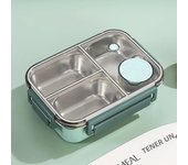 Caja De Almuerzo De Acero Inoxidable 304 Para Adultos Y Niños a Prueba De Fugas Con Utensilios Portátil Caja Bento Con Cuadrículas Contenedor De Alimentos Tamaño 850ml Colores Rojo/Gris/Azul