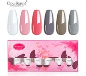 Clou Beaute 8ml Gift Set Kit UV LED Gel Varnish Soak Off Nail Art Gel Nail Polish Pure Nail Color Base Coat No Wipe Top Coat