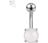 ZS 1 PC Colorful 14G Stainless Steel Belly Ring For Women Heart Crystal Navel Belly Button Rings Piercing Round Ombligo Jewelry