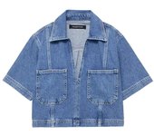 OUWU- conjunto veraniego de pantalones vaqueros cortos para mujer, Camisa vaquera informal versátil con doble botonadura, Falda vaquera, novedad de 2025
