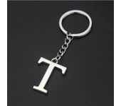 DIY A-Z Letters key Chain Car Men Metal Keychain Ring Women Car Key Ring Simple Silver Color Letter Name Key chain Party Gift