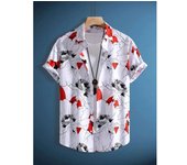 Camiseta de Verano de Playa Hawaiiana Estampado de Denim 3D para Hombres Manga Corta Transpirable