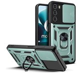 For Motorola Moto G200 5G/Edge S30 Cell Phone Case Camera Protection Slide Shell Anti-drop PC + TPU Ring Kickstand Smartphone Cover