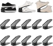 10-set Shoe Stacker, 6.5cm/10cm/15cm Shoe Rack, Pp Material Shoe Organizer, Adjustable Space-saving, Double-layer Shoe Stack, Non-slip (black, 10)