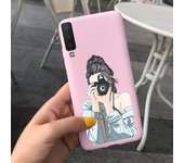 For Samsung A7 2018 Case Beautiful Sunflowers Couple Heart Back Case For Samsung Galaxy A7 2018 SM-A750F Candy Matte Cases