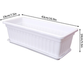 Maceta de plástico para plantar, maceta Rectangular para flores, jardinería gruesa, balcón, plantación de flores vegetales, maceteros con ranura para flores en 4 colores