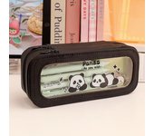 Aesthetic Transparent Pencil Bag Good Looking Panda Large Capacity Pencil Bag PVC Zipper Stationery Storage Bag Kids Gift