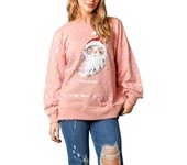 Pullover New In Christmas Sweatshirt for Women Sequins Korean Popular Clothes Woman Tops Novelty Nice Color Kpop Cotton Coat Emo