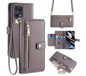 Magnético Funda de Cuero PU Billetera Solapa Cover OPPO Find X5 Pro 5G, Multifuncional Cuerda Colgante Funda protectora