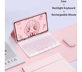 For Samsung Tab S6 lite 10.4 Backlight Keyboard Case Mouse Bluetooth Wireless Spanish Keyboard Magnetic Funda P610/P615/P613