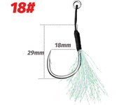 Cast Jig Sharp Assist Hook High Carbon Steel Angle Barbed Thread Feather Fishing Tackle Ring Jigging Tool Pesca Lure Fishhook