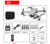 Dron cuadricóptero plegable E88 Pro, WIFI, FPV, gran angular, cámara HD 4K, retención de altura, RC, nuevo