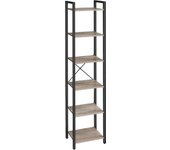 Estantería Alta de 6 Niveles, Librería con Marco de Acero, para Salón, Dormitorio, Oficina, Estudio,Estilo Industrial