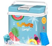 Nevera eléctrica portátil 24 litros | ENFRÍA y CALIENTA | Enfriador Termoeléctrica 12V y 230V | Mini Nevera para Auto y Camping | EEK A+++ | Incluye 2 acumuladores de frío