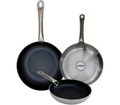 20 x24 x28 cm, Set de 3 Sartenes profesionales Aluminio Ligero y Resistente Aptas para Inducción y todo tipo de cocinas Antiadherente Doble Capa Estructura de Panal de Abeja