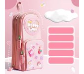 Large Capacity Schoolbag Type Pen Case Pencil Bags Korean Kawaii Canvas Pencil Case For Kids Children Student Stationery Storage