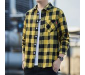 Men's Shirt, Spring and Autumn Checkered Long Sleeve Thin Top