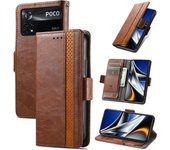 Funda de cuero con tapa de lujo para XiaoMi POCO X4 Pro X3 NFC M3 M4 F3 F4 GT 12 11 Lite 11T 10 10T, fu teléfononda con ranuras